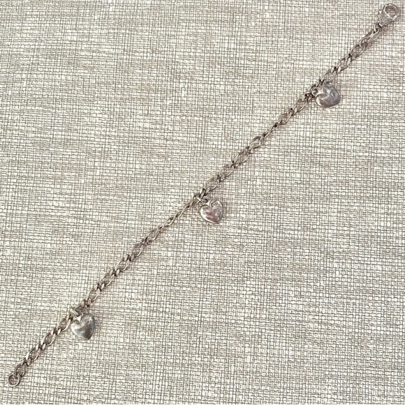 Sterling Silver Heart Charm Bracelet